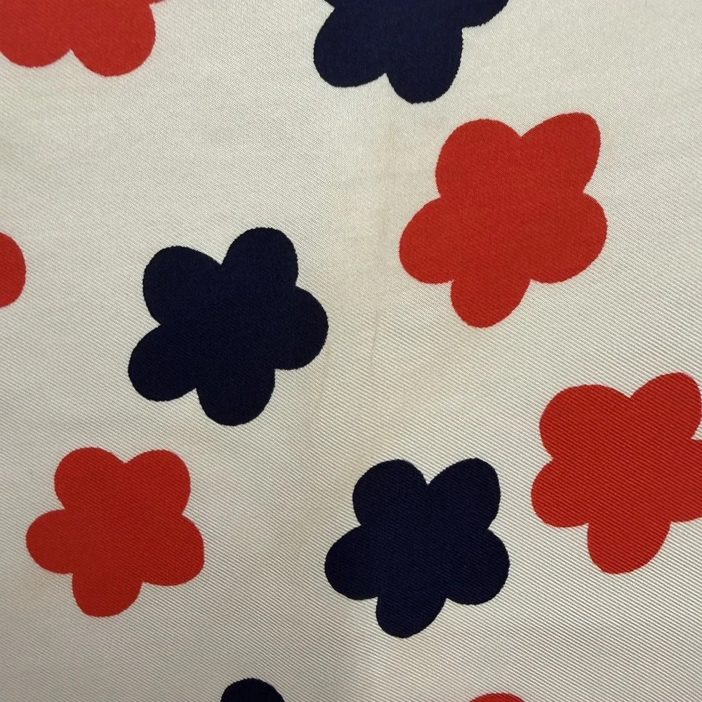 Vintage Yves Saint Laurent 100% Silk Scarf Clovers Flowers 33 1/8